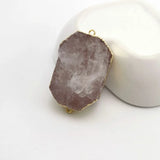 Pink Crystal Oval Pendant Double Buckle Jewelry