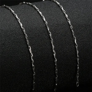 925 Silver Necklace 1MM Sycee Chain for Women Men