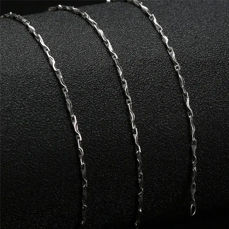 925 Silver Necklace 1MM Sycee Chain for Women Men