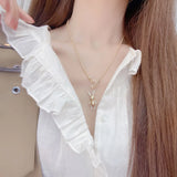14K Zircon Rabbit Necklace - Ladies Banquet Accessories