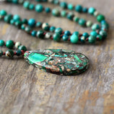 Bohemian Natural Stones Bead Pendant Necklace