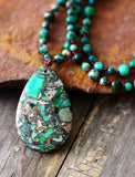 Bohemian Natural Stones Bead Pendant Necklace