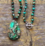 Bohemian Natural Stones Bead Pendant Necklace