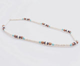 6mm Stone Bead Surfer Necklace White Wood Beads Tribal Jewelry