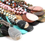 8mm Agates Beads Drop-shape Pendant Necklace Rose Quartzs Beaded Long Necklace