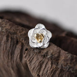925 Silver Plated Rose Flower Stud Earrings for Women EH073