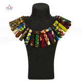 African Women Jewelry Statement Necklace Wax Fabric Accessories