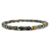 Bamboo-Shaped Bracelet with Natural Stones and Gemstones