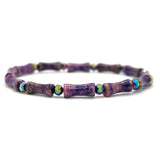 Bamboo-Shaped Bracelet with Natural Stones and Gemstones