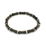 Bamboo-Shaped Bracelet with Natural Stones and Gemstones
