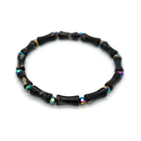 Bamboo-Shaped Bracelet with Natural Stones and Gemstones