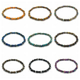 Bamboo-Shaped Bracelet with Natural Stones and Gemstones
