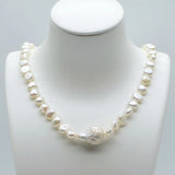 Baroque Pearl Necklace Large Grain Pendant Short Chain