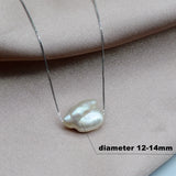 Baroque Pearl Necklace Freshwater 925 Silver Pendant Women's Necklace