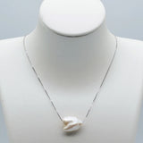 Baroque Pearl Necklace Freshwater 925 Silver Pendant Women's Necklace