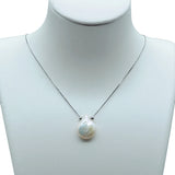 Baroque Pearl Heart Pendant Necklace Silver Chain