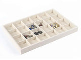 Beige Velvet Jewelry Tray Jewellery Display Box Necklace Earring Pendant Stud