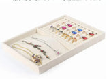 Beige Velvet Jewelry Tray Jewellery Display Box Necklace Earring Pendant Stud