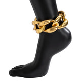 Chunky Chain Anklet with Lock Charm
