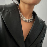 Big Chunky Chain Choker Necklace For Women Collar Punk Men Steampunk