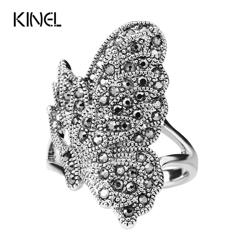 CZ Zircon Butterfly Ring Bohemia Style Vintage Animal Jewelry