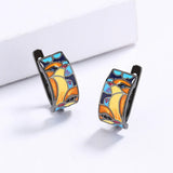 Spinel Bird Enamel Earrings for Women - Fine Jewelry