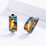 Spinel Bird Enamel Earrings for Women - Fine Jewelry