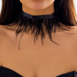 Feather Short Choker Necklace for Women