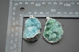Lot of 3 Unique Drusy Geode Quartz Agate Rough Stone Pendants
