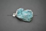 Lot of 3 Unique Drusy Geode Quartz Agate Rough Stone Pendants