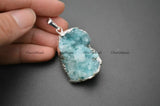 Lot of 3 Unique Drusy Geode Quartz Agate Rough Stone Pendants