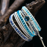 Bohemia Wrap Bracelet Natural Stone 5 Layers Leather Cuff Bracelet