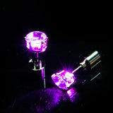 LED Light Bling Studs Earrings Christmas Gift Halloween Party Night Jewelry