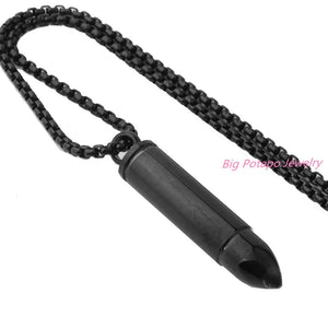 Unique Bullet Necklace Pendant Stainless Steel Men Jewelry