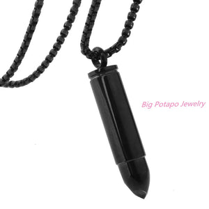 Unique Bullet Necklace Pendant Stainless Steel Men Jewelry