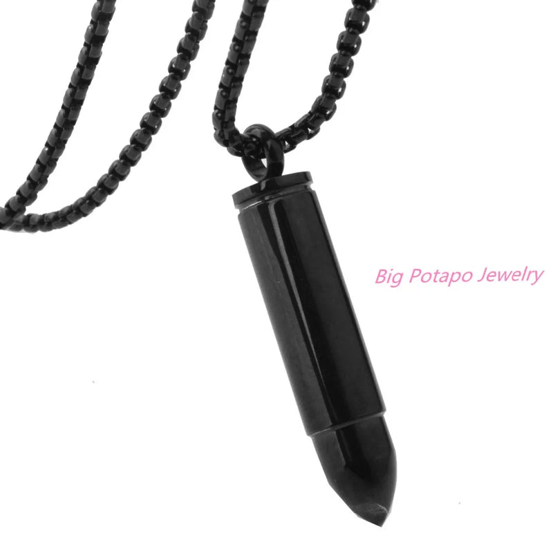 Unique Bullet Necklace Pendant Stainless Steel Men Jewelry