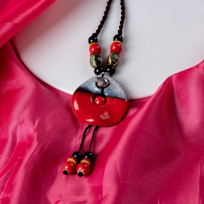 Ceramic Pendant Necklace Vintage Jewelry DIY Necklaces For Women