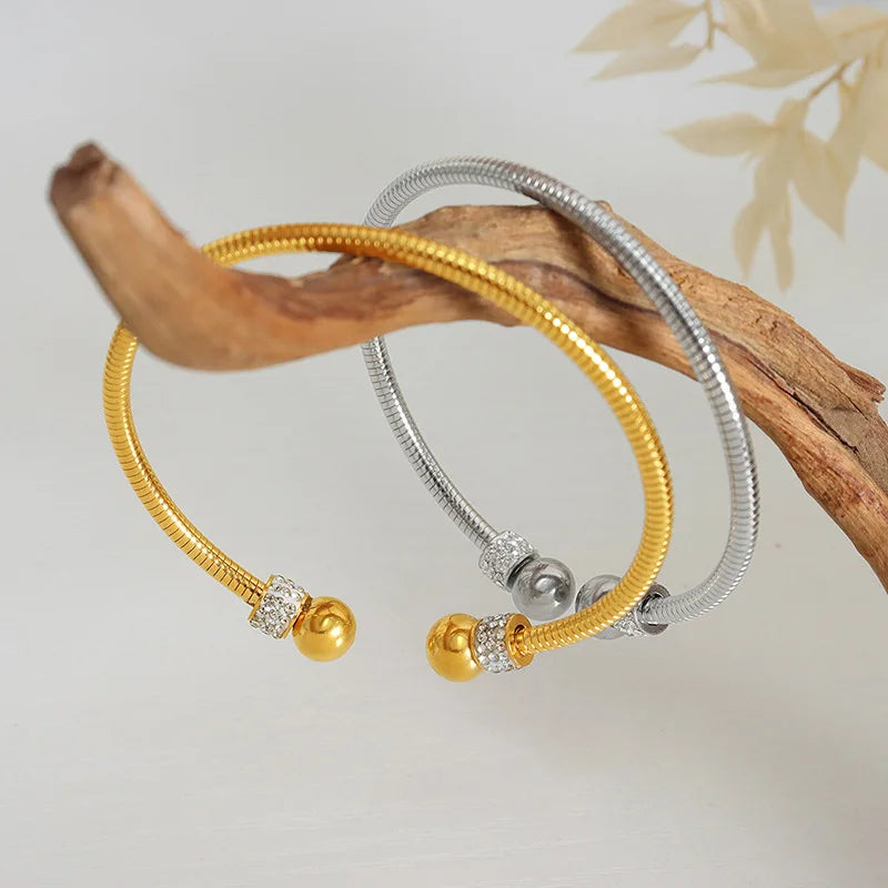 Vintage Stainless Steel Braided Cuff Bangles for Women