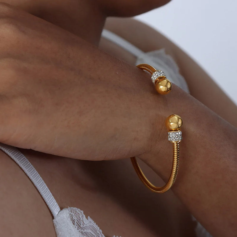Vintage Stainless Steel Braided Cuff Bangles for Women