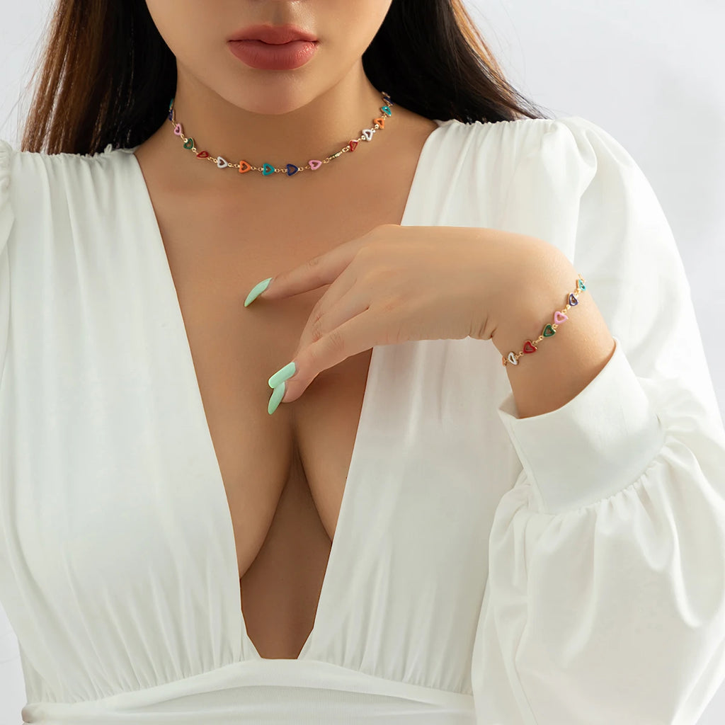 Colorful Dripping Oil Choker Necklace for Women