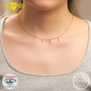 Unique Year Number Moissanite Necklace - 925 Sterling Silver