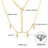 Unique Year Number Moissanite Necklace - 925 Sterling Silver