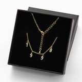 Unique Year Number Moissanite Necklace - 925 Sterling Silver