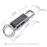 Stylish Leather Metal Waist Buckle Bottle Opener Tool Keychains Ring Holder