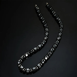 Stylish Magnetic Hematite Necklace, Round Flat Beads, Healthy Jewelry