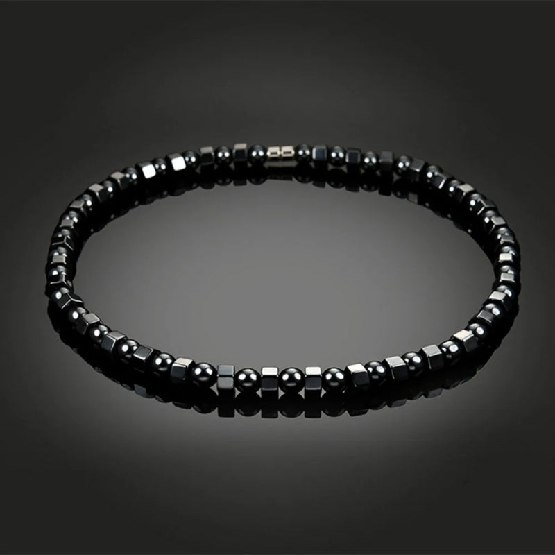 Stylish Magnetic Hematite Necklace, Round Flat Beads, Healthy Jewelry