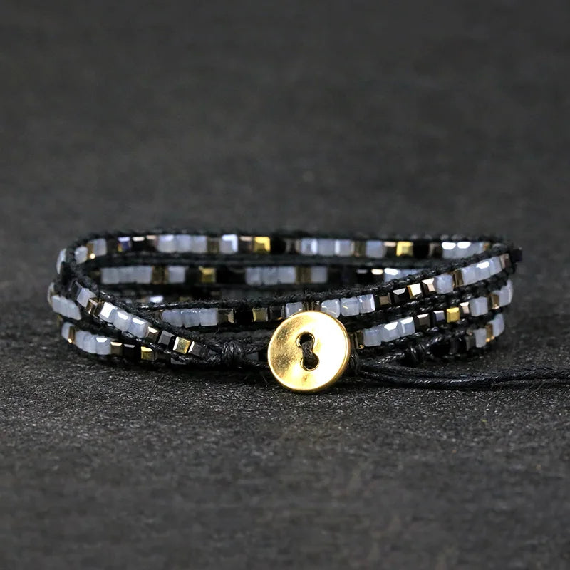Cotton Thread Braid Wrap Bracelets Friendship Oath of Love Crystal Jewelry