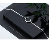 925 Silver Crescent Moon Charm Bracelet for Women