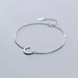 925 Silver Crescent Moon Charm Bracelet for Women