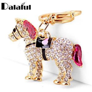 Crystal Horse Keychain Holder HandBag Pendant Keyrings For Car Gift